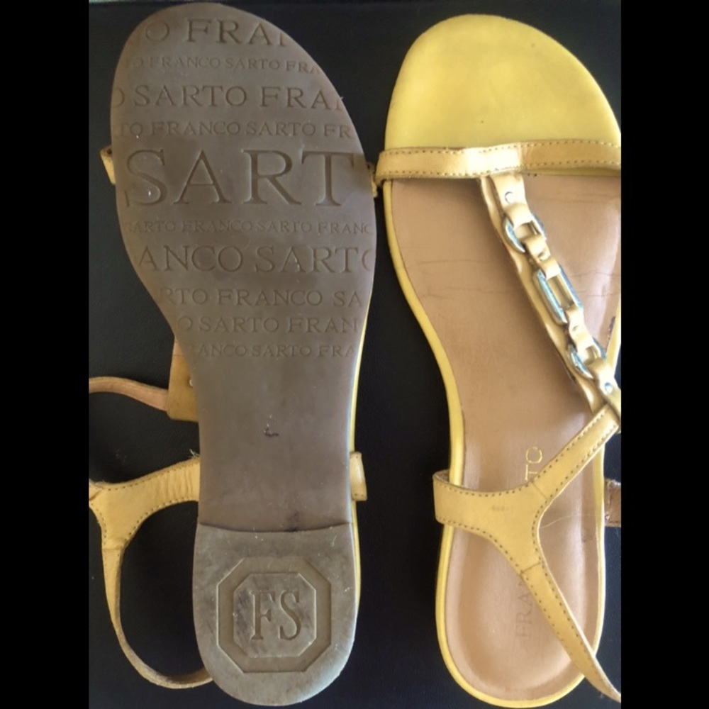 Size 8 Franco Sarto Yellow sandals